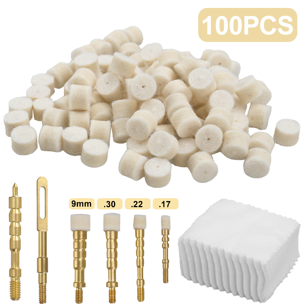 Gun Cleaning Rod - 100Pcs Gun Chamber Cleaning Felt Pads