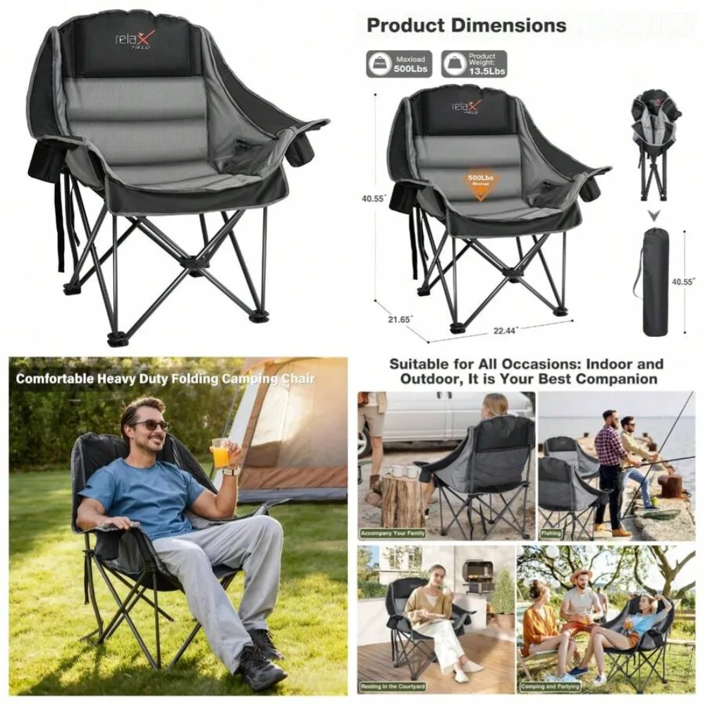 Oversized Camping Chair for Ad - Hunting And Fishing Outdoor Chairs recension och pris