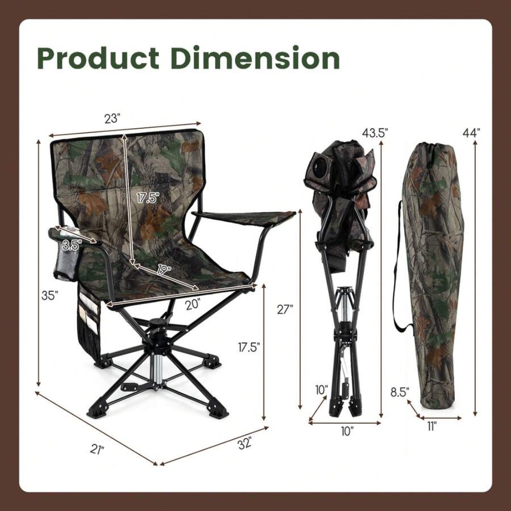 360 Degree Swivel Hunting Chai - Hunting And Fishing Outdoor Chairs recension och pris