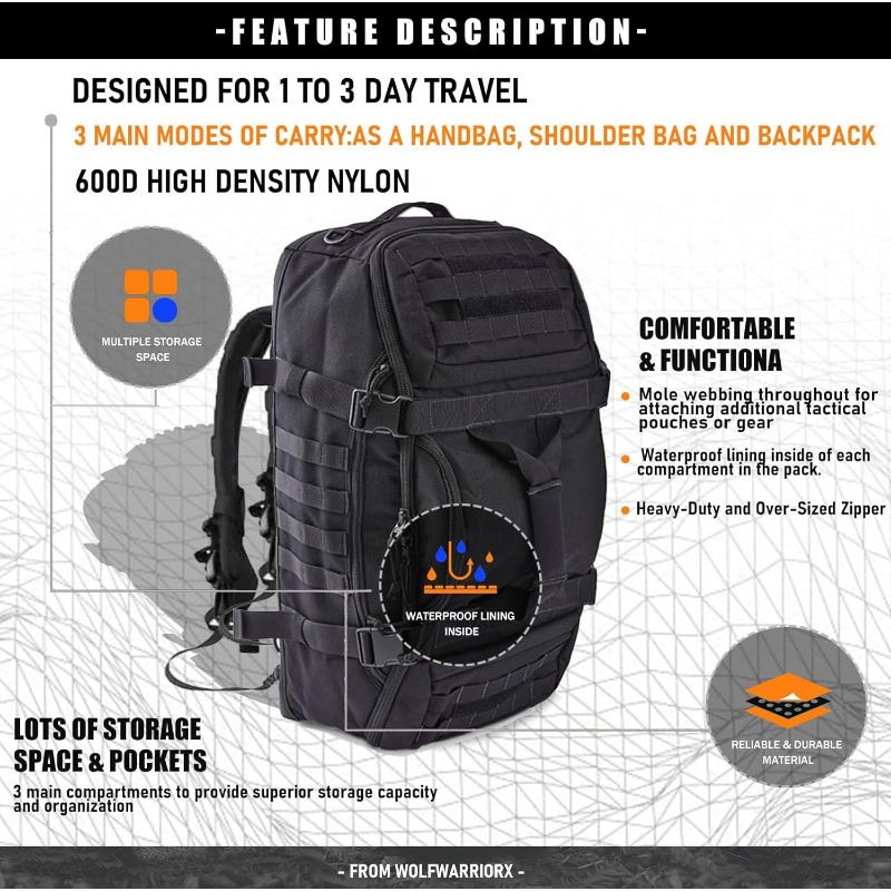 LQARMY 25L 45L 80L Sport Trave - Outdoor Hunting Backpack recension och pris