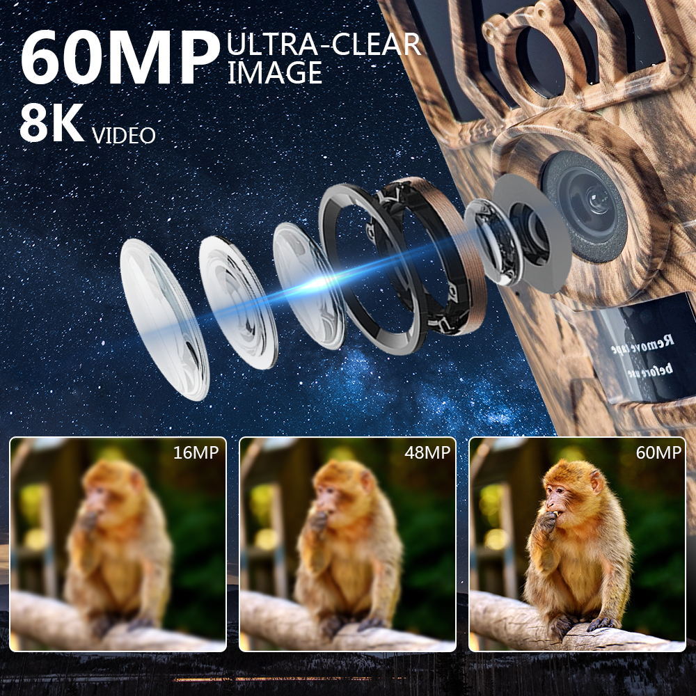 PR801W Ultra Clear 8K Video 60 - Outdoor Hunting Camera Wifi recension och pris