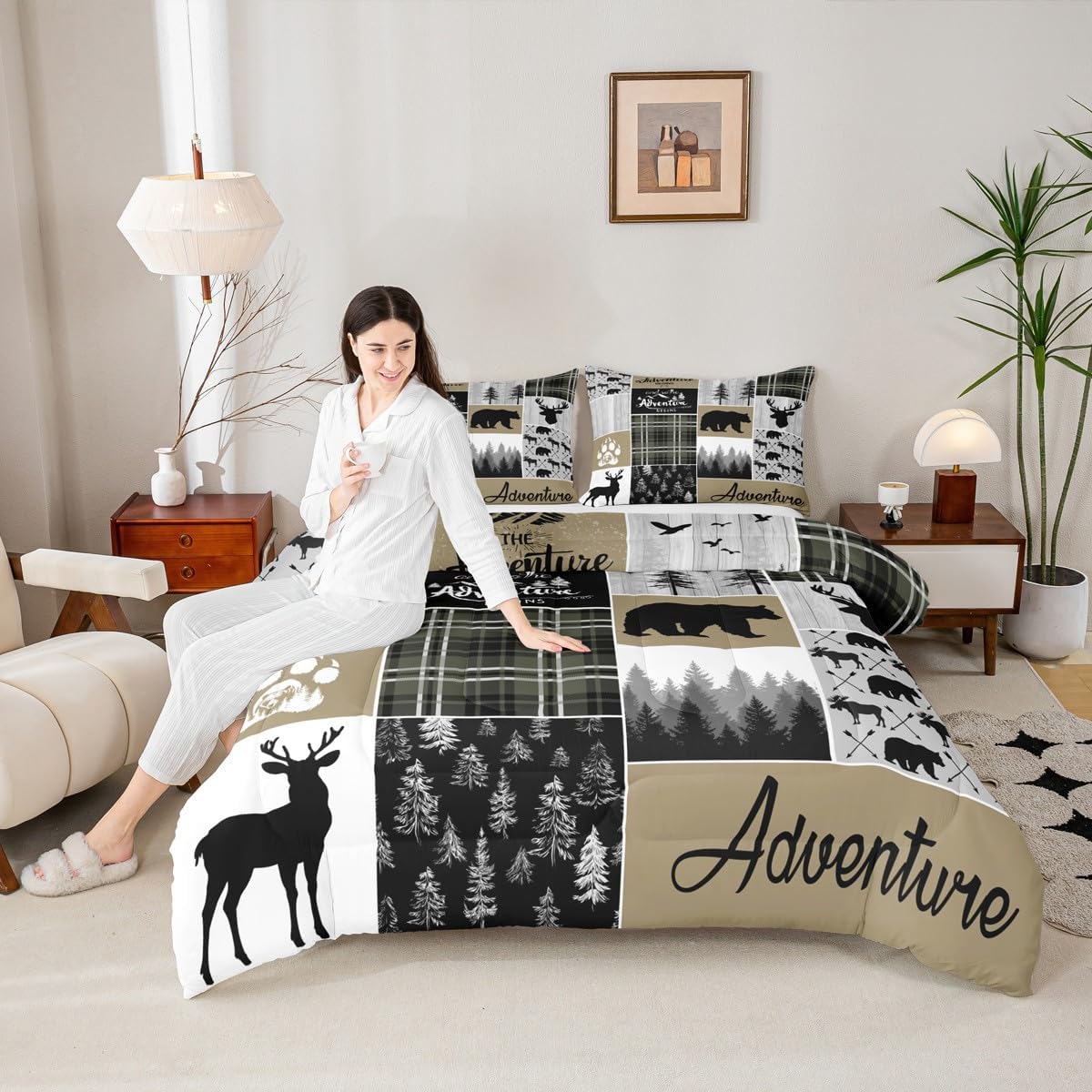 Farmhouse Country Bear Moose D - Hunting And Camping In Forest recension och pris