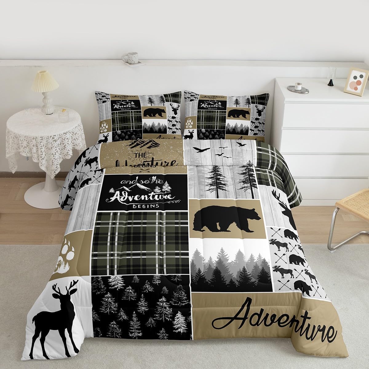 Farmhouse Country Bear Moose D - Hunting And Camping In Forest recension och pris