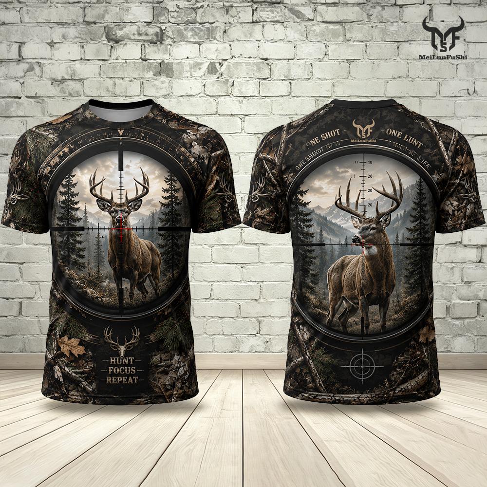 New Outdoor Hunting Men's T-Sh - Hunting And Camping In Forest recension och pris